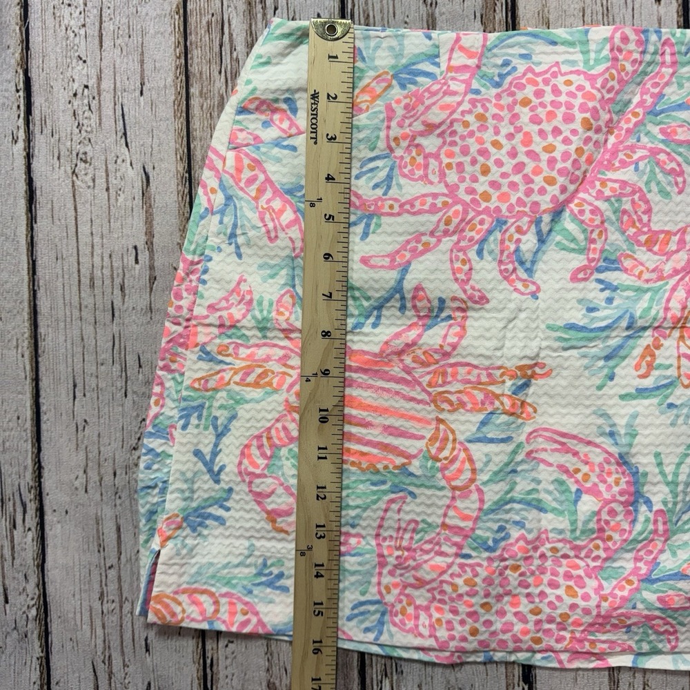 Lilly Pulitzer Marigold Skort Resort White Getting Steamy Crab Pink Blue Sz 4 - Picture 3 of 7